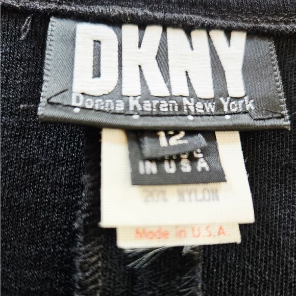 Vintage Donna Karan DKNY ILGWU Wool Sleeveless Minimalist Wrap Vest Dress 12 - Picture 10 of 11